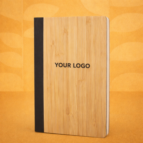 Bamboo notebook with custom logo