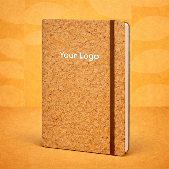 Cork notebook with custom logo