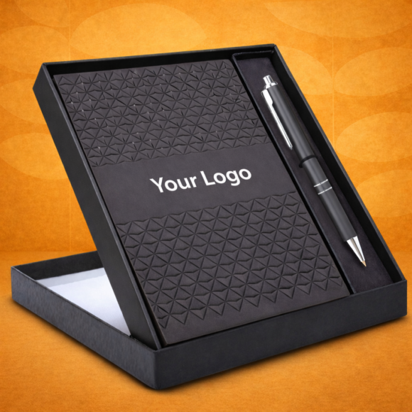 Elegant black gift set with pen