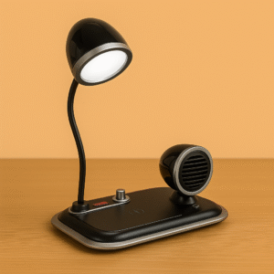 DeskMate Duo – LED Lamp & Mini Fan Combo Station