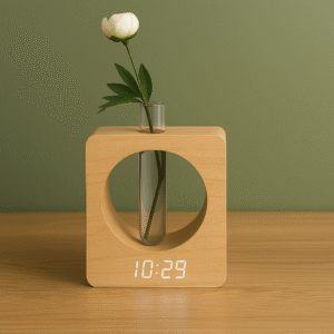 FloraTime – Wooden Vase Clock