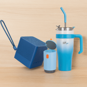 Set of 3 Everyday Utility Products Portable Bluetooth Speaker, Compact & Portable Cleaning Kit, Tumbler with Handle