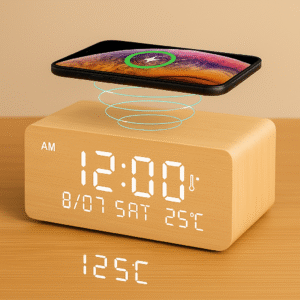 All-in-One Induction Charging Pad with Digital Clock & MagSafe Compatibility