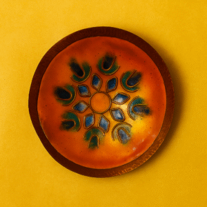 Luxury Collection – Handcrafted Brass Enamel Decorative Plate (Sunburst Edition)
