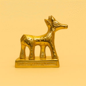 Golden Brass Deer Figurine