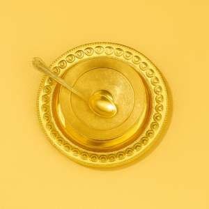 Luxury Collection – Gold Metal Bowl, Plate & Spoon Set