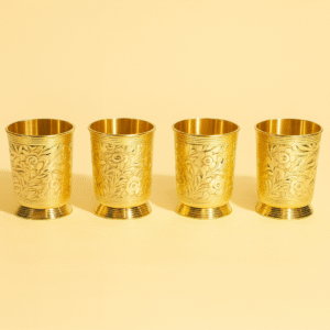 Luxury Collection – Gold Metal Glass Set (Set of 4)