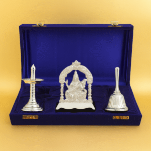 Luxury Collection – Silver Metal Puja Gift Set