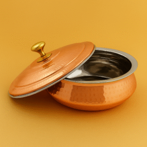 Luxury Collection – Hammered Copper Serving Bowl with Lid