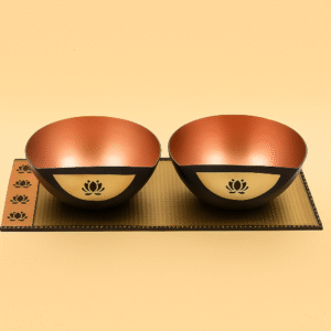 Luxury Collection – Lotus Design Dual Bowl Set with Tray
