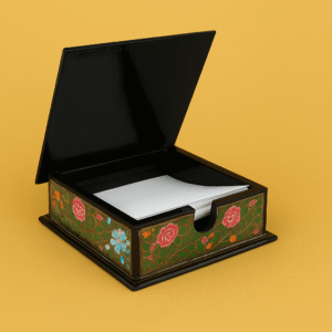 Luxury Collection – Handcrafted Floral Wooden Note Holder Box