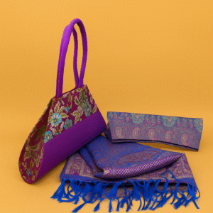 Luxury Collection – Handcrafted Banarasi Gift Set (Bag, Clutch & Dupatta)