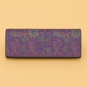 Elegant Paisley Brocade Evening Clutch – Purple & Gold Edition