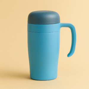 Premium Insulated Travel Mug with Handle – Aqua Edition