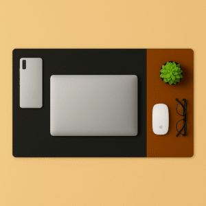 Dual-Tone Premium Desk Mat & Workspace Organizer