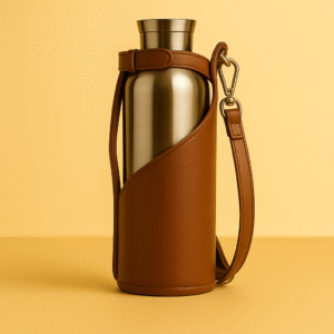 Stainless Steel Bottle with Premium Leather Sling