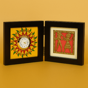Luxury Collection – Handcrafted Dual Frame with Clock & Tribal Art