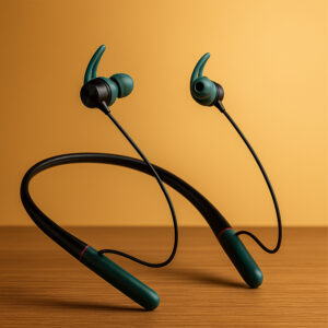 Magnetic Wireless Neckband Earphones – Dual-Tone Green Edition