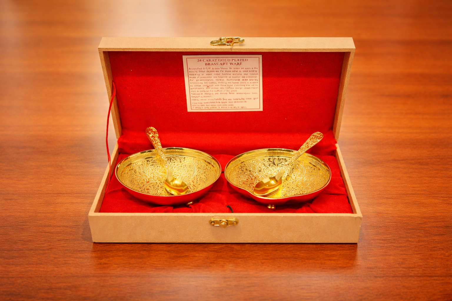 Brass Gold Plated Bowl with Spoon