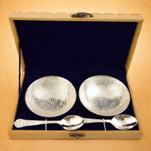 Handicraft Brass Silver Plated Bowl 4 PCS Set 4 Inch