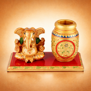 Kadam Wood Painted Pen Stand