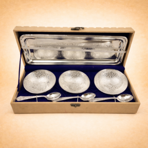 Handicraft Brass Silver Plated Katori 7 PCS SET 4 INCH