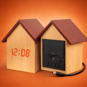 Wooden Clock with Temperature & Sound Sensor