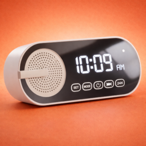 TimeWave Nano: Capsule style clock with Bluetooth speaker | Mirror finish display | FM & TF card reader | 1200 mAh battery
