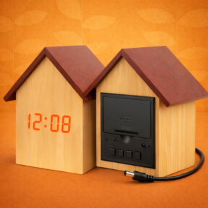 Wooden Clock with Temperature & Sound Sensor