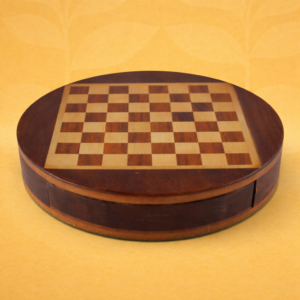 CHESS BOARD DRAWER MAGNATE SHEESHAM WOOD 6 inch round flat magnetic