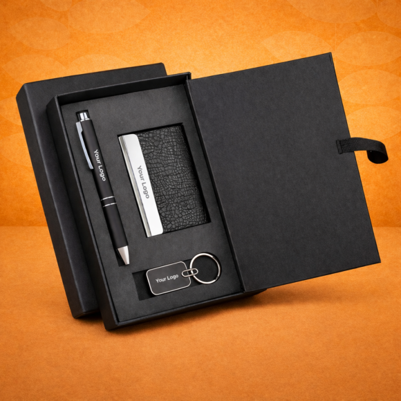 Luxury corporate gift set presentation