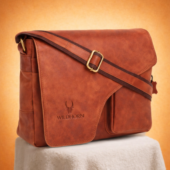 MB565 Leather Messenger Bag