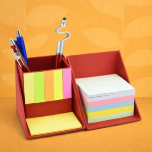 Folding paper cube in color (with memo pad and tumbler)
