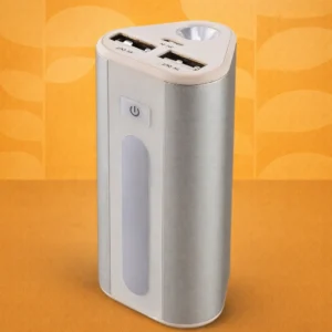 Power Plus Power House : Triangle shape Power Bank with Lamp and Torch (Dual USB Port) (6000 mAh)