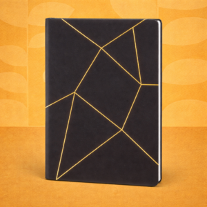 Constella PU notebook with Golden leafing | With Memorandum and Bookmark Ribbon