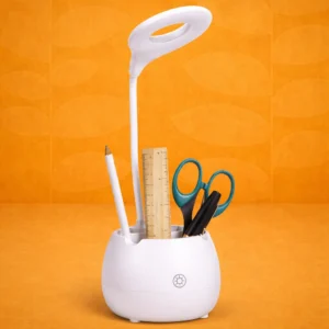 PenZen Trio: Rechargeable LED lamp with Pen stand tumbler and Phone stand | 3 Color light with Brightness adjustment |Type C Charging | 1200 mAh battery