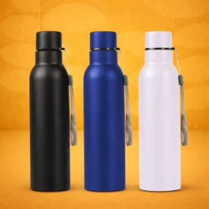 Bolt 750 Colored: Stainless steel single wall bottle | With Colored Cap and Carry strap | Capacity 750ml approx