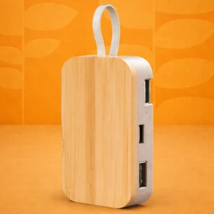 WoodHub: Bamboo USB hub with Phone stand | 4 USB outputs