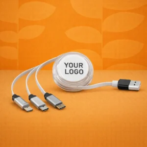 TidyCord: Retractable Fast Charging cable and 3 output heads | Dual Input and Triple Output | New Single side pull mechanism