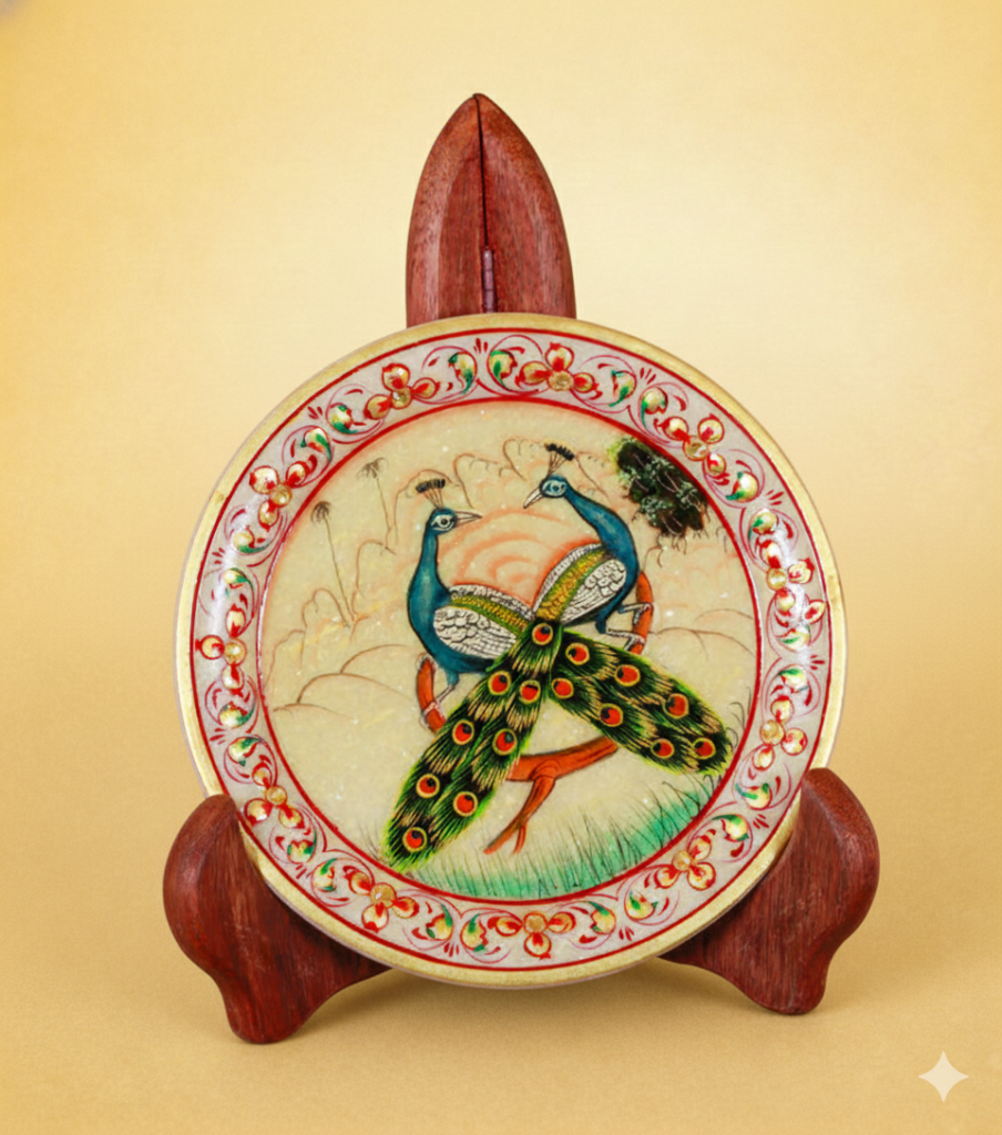 Marble Plate Real Gold Leaf