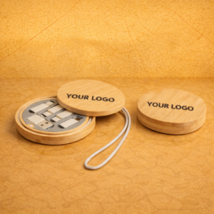 BamBox Round Travel Cable Box – 5-in-1 Universal Charging Kit