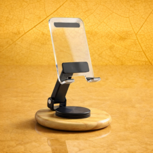 Folding & Rotating Mobile Stand with Bamboo Base