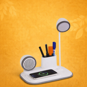 Retro Vibe Station – LED Lamp with Bluetooth Speaker & 15W Wireless Charger