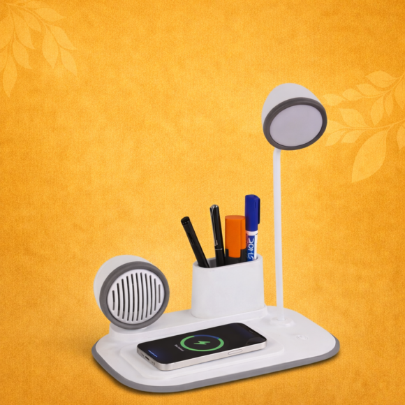 Modern desk organizer with desk essentials Modern desk organizer with desk essentials