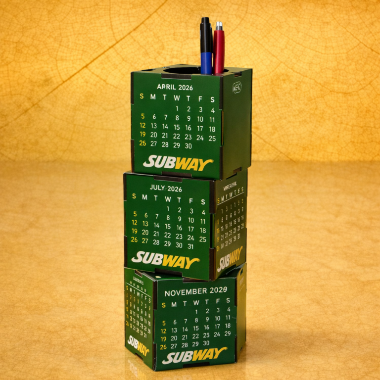 TapCube 3-Cube Stacking Calendar with NFC & Pen Stand - Khaas Gifts